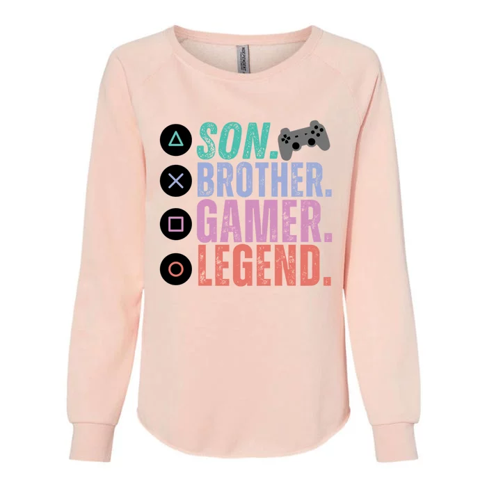 Son Brother Video Gamer Legend Gaming Gift Womens California Wash Sweatshirt