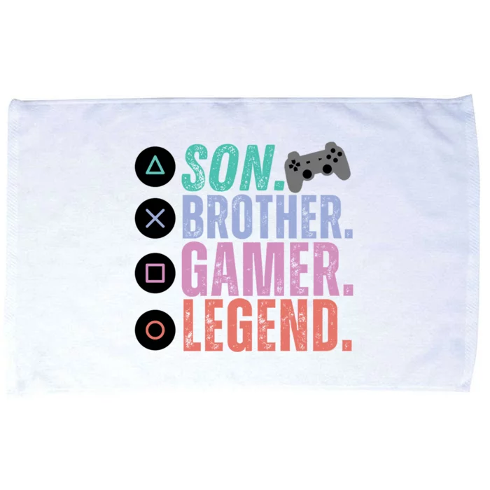 Son Brother Video Gamer Legend Gaming Gift Microfiber Hand Towel