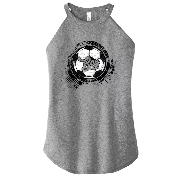 Soccer Boy Vintage Soccer Family Matching Gift Women’s Perfect Tri Rocker Tank