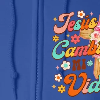 Spanish Bible Verse Christian Faith Jesus Cambio Mi Vida Full Zip Hoodie