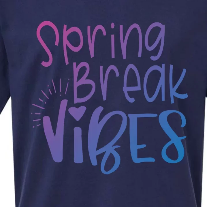 Spring Break Vibes Vacation Saying Fun In The Sun Gift Sueded Cloud Jersey T-Shirt