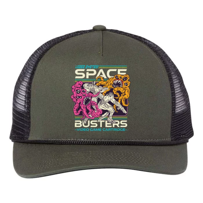 Space Busters Video Game Cartridge Retro Rope Trucker Hat Cap