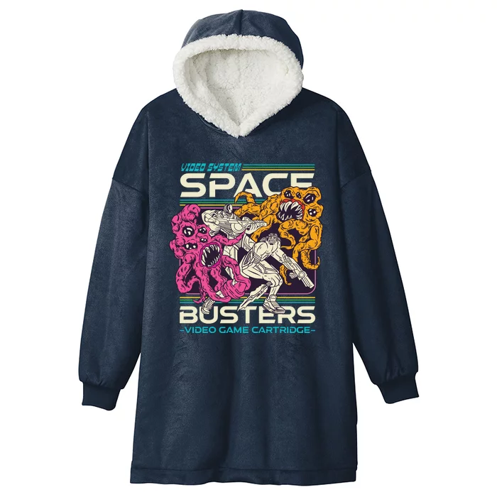 Space Busters Video Game Cartridge Hooded Wearable Blanket