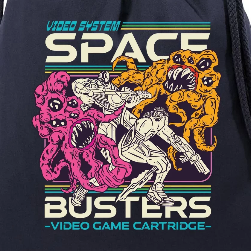 Space Busters Video Game Cartridge Drawstring Bag