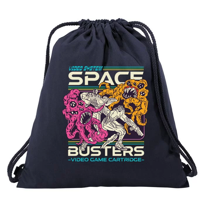 Space Busters Video Game Cartridge Drawstring Bag