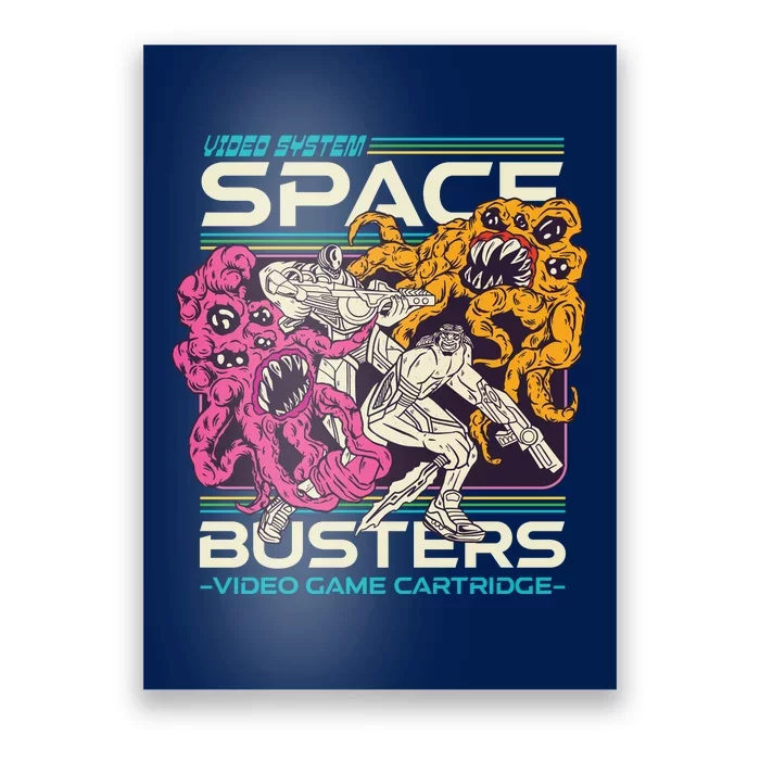 Space Busters Video Game Cartridge Poster