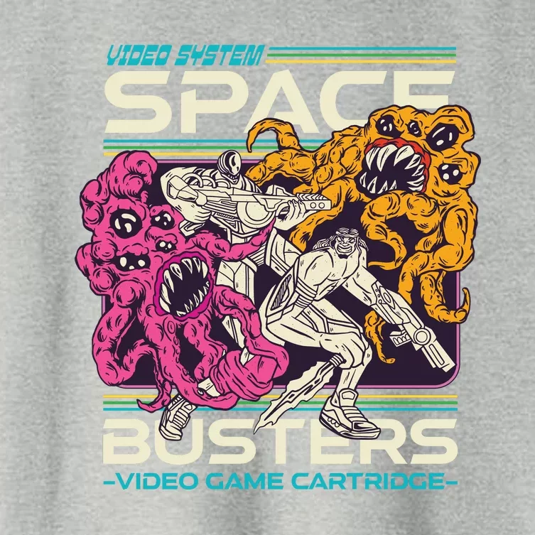 Space Busters Video Game Cartridge Women's Crop Top Tee