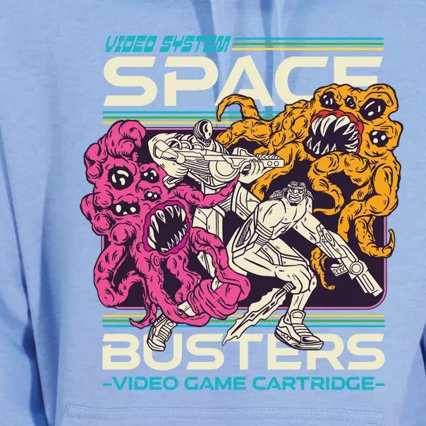 Space Busters Video Game Cartridge Unisex Surf Hoodie