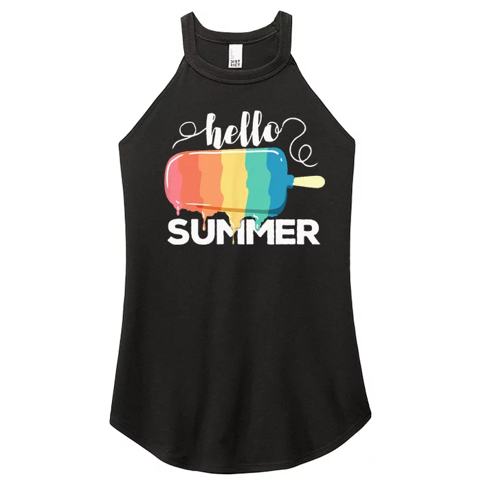 Sunny Beach Vacation Ice Cream Popsicle Hello Summer Women’s Perfect Tri Rocker Tank