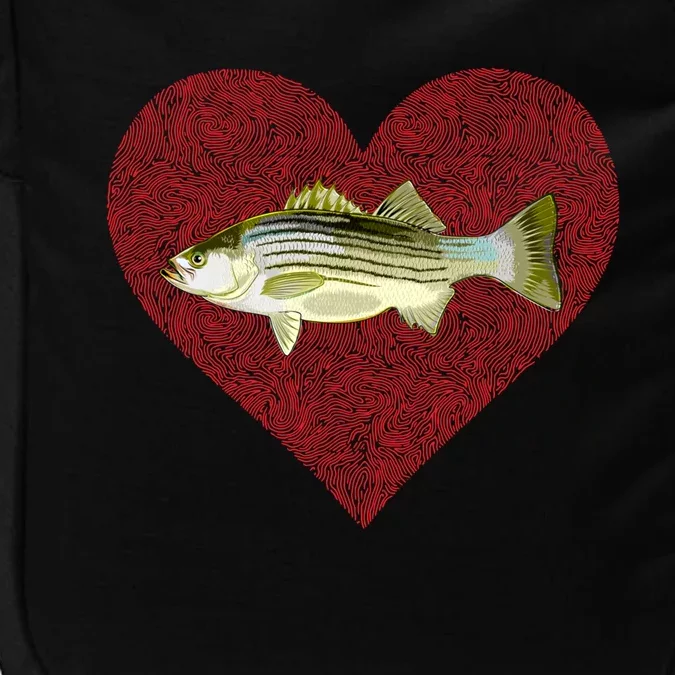 Striped Bass Valentines Day Fish Love Fingerprint Gift Impact Tech Backpack