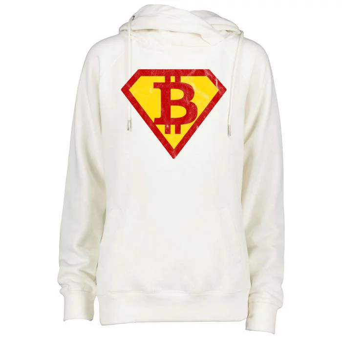 Super Bitcoin Vintage Womens Funnel Neck Pullover Hood