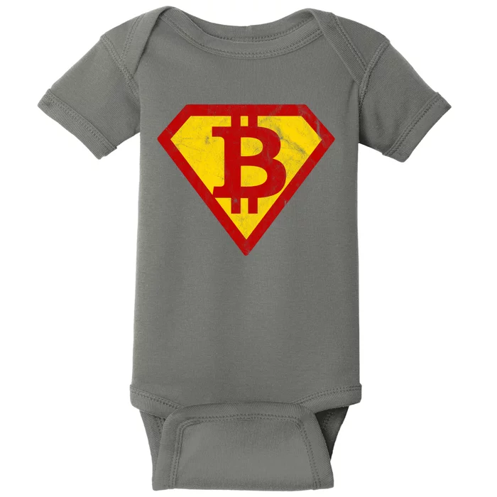 Super Bitcoin Vintage Baby Bodysuit