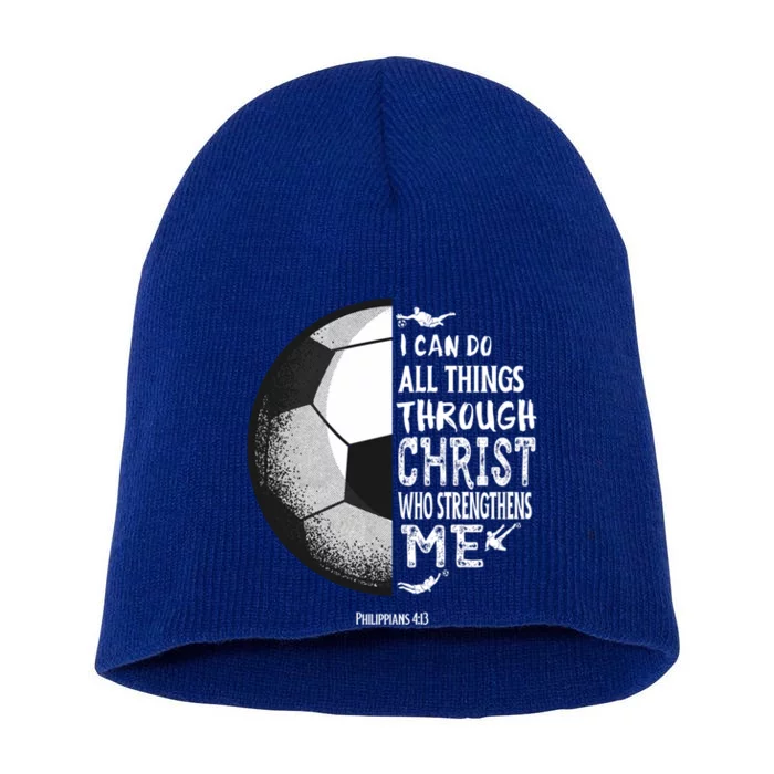 Soccer Bible Verse Christian Sayings Philippians Short Acrylic Beanie