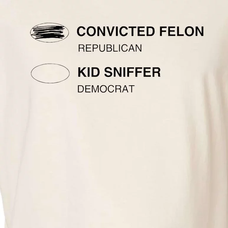 Sniffer Biden Vs Convicted Felon Ballot Paper Voting Garment-Dyed Women's Muscle Tee