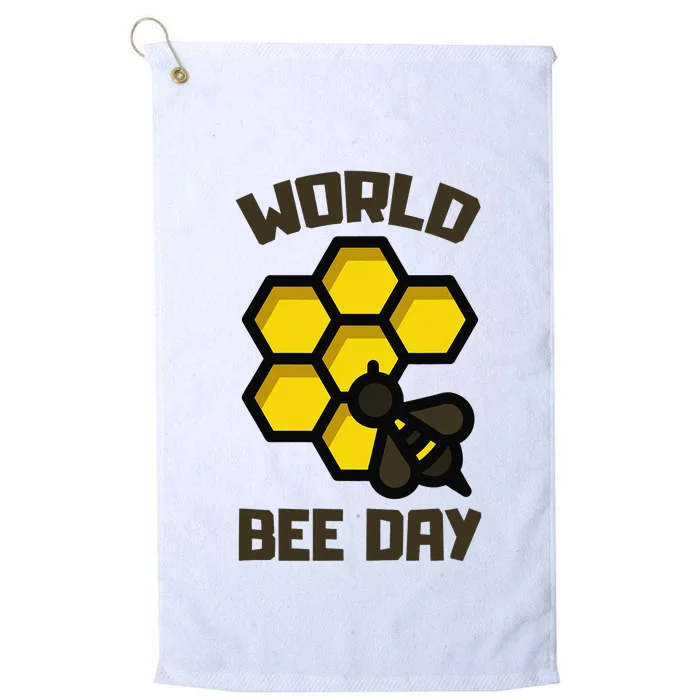 Save Bees World Bee Day Beehive Honey Platinum Collection Golf Towel