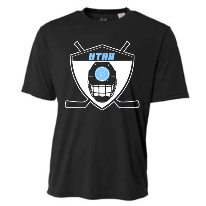 Shield Black Winter Sports Utah Hockey Club Gift Cooling Performance Crew T-Shirt