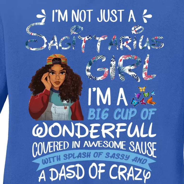 Sagittarius Big Wonderfull Covered Awesome Sassy Crazy Gift Ladies Long Sleeve Shirt