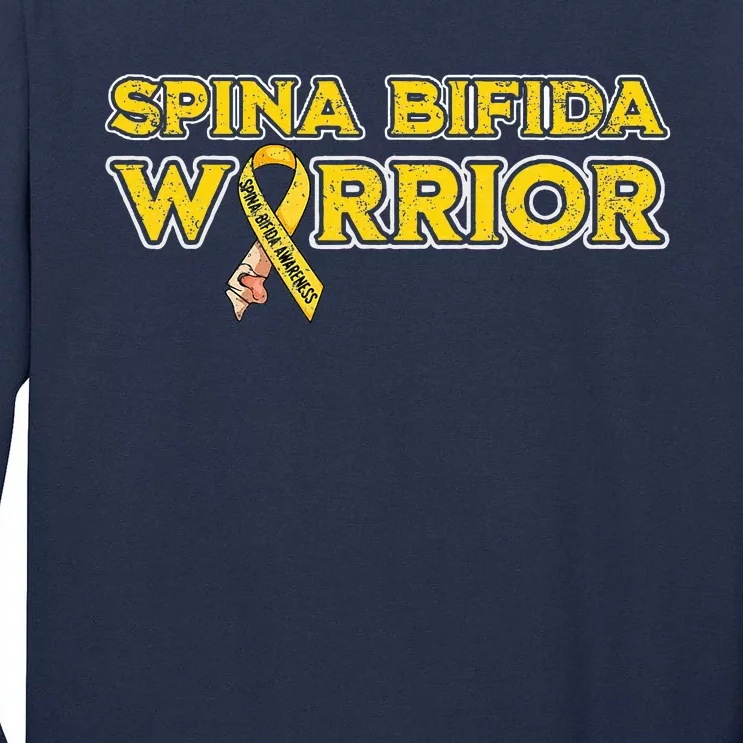 Spina Bifida Warrior Yellow Ribbon Tall Long Sleeve T-Shirt