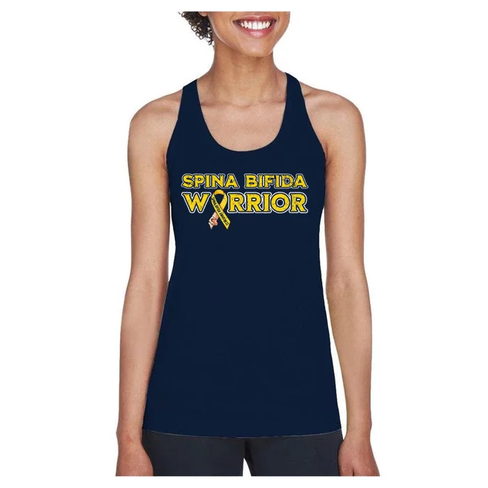 Spina Bifida Warrior Yellow Ribbon Women's Racerback Tank