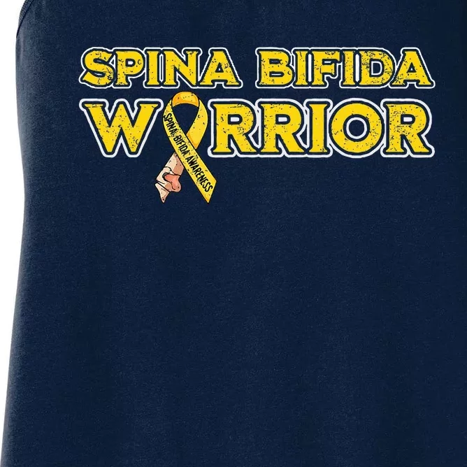 Spina Bifida Warrior Yellow Ribbon Women's Racerback Tank