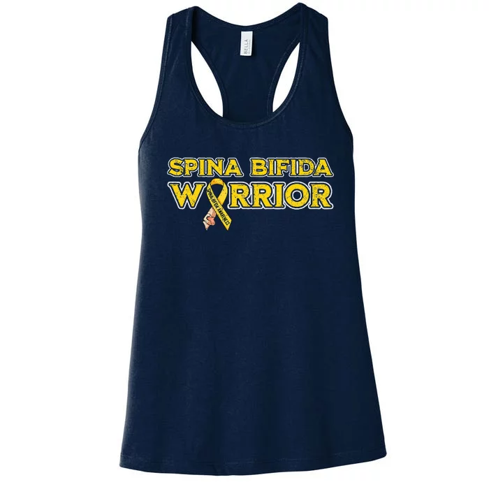 Spina Bifida Warrior Yellow Ribbon Women's Racerback Tank