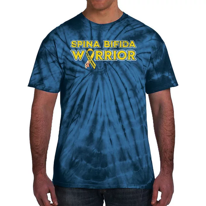 Spina Bifida Warrior Yellow Ribbon Tie-Dye T-Shirt