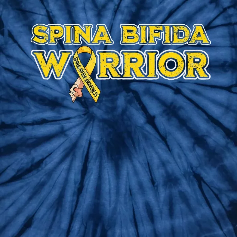 Spina Bifida Warrior Yellow Ribbon Tie-Dye T-Shirt