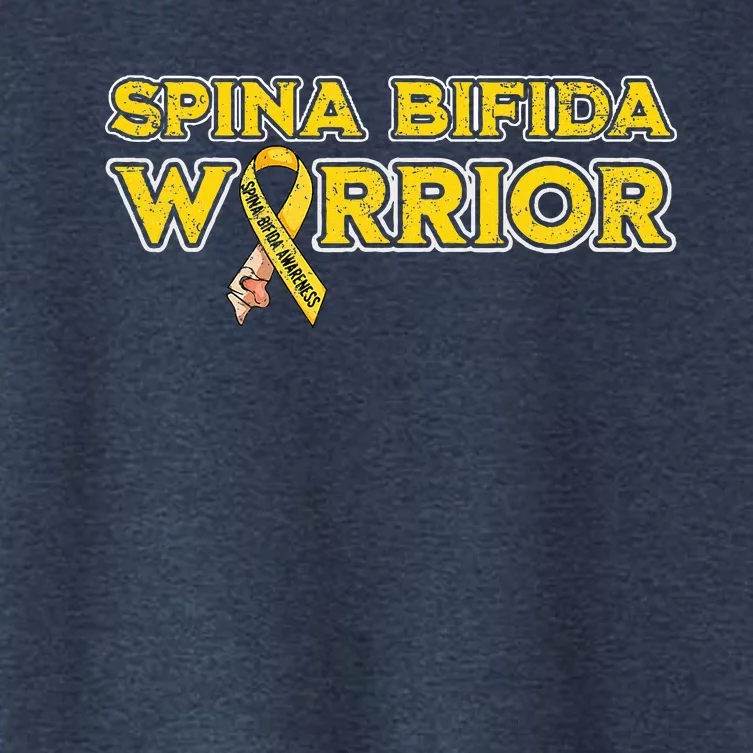 Spina Bifida Warrior Yellow Ribbon Women's Crop Top Tee