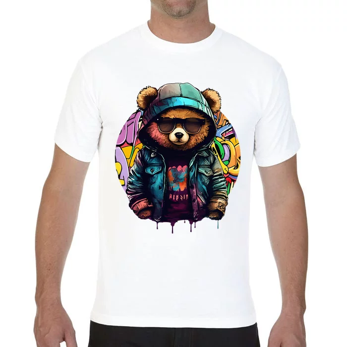 Swag Bear With Cool Glasses Urban Hip Hop Graffiti Art Style Comfort Colors T-Shirt