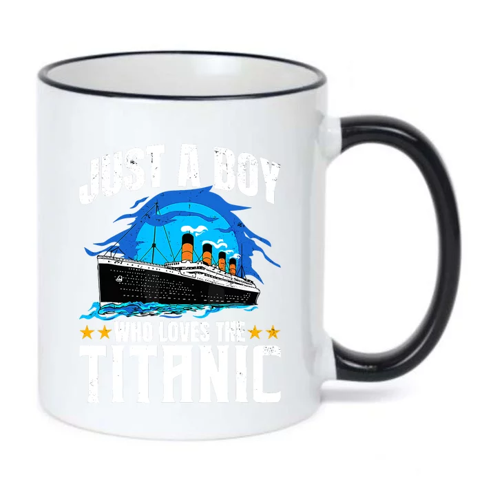 Ship Boy Who Just Love The Rms Titanic Christmas Pajama Boy Black Color Changing Mug