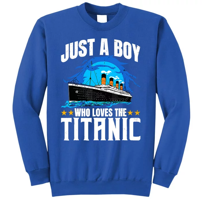 Ship Boy Who Just Love The Rms Titanic Christmas Pajama Boy Tall Sweatshirt