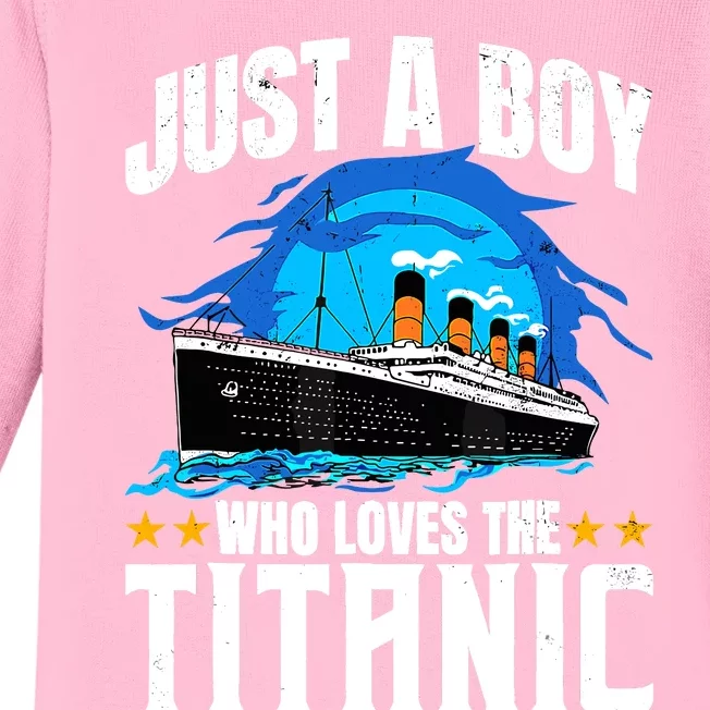 Ship Boy Who Just Love The Rms Titanic Christmas Pajama Boy Baby Long Sleeve Bodysuit