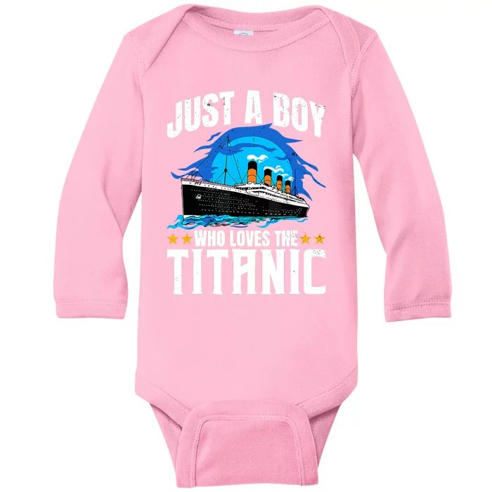 Ship Boy Who Just Love The Rms Titanic Christmas Pajama Boy Baby Long Sleeve Bodysuit