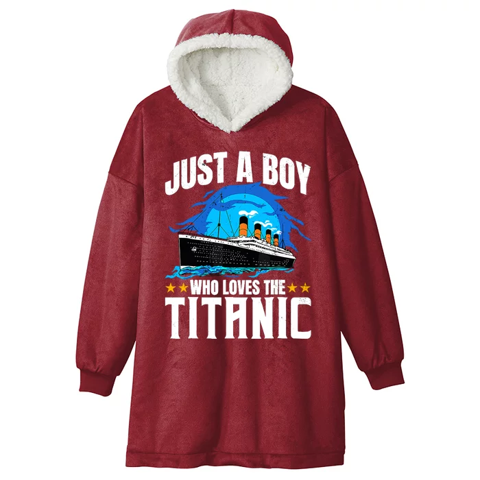 Ship Boy Who Just Love The Rms Titanic Christmas Pajama Boy Hooded Wearable Blanket