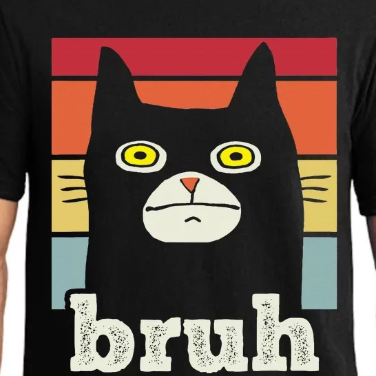 Saying Bruh With Cat Greetings Ns Pajama Set