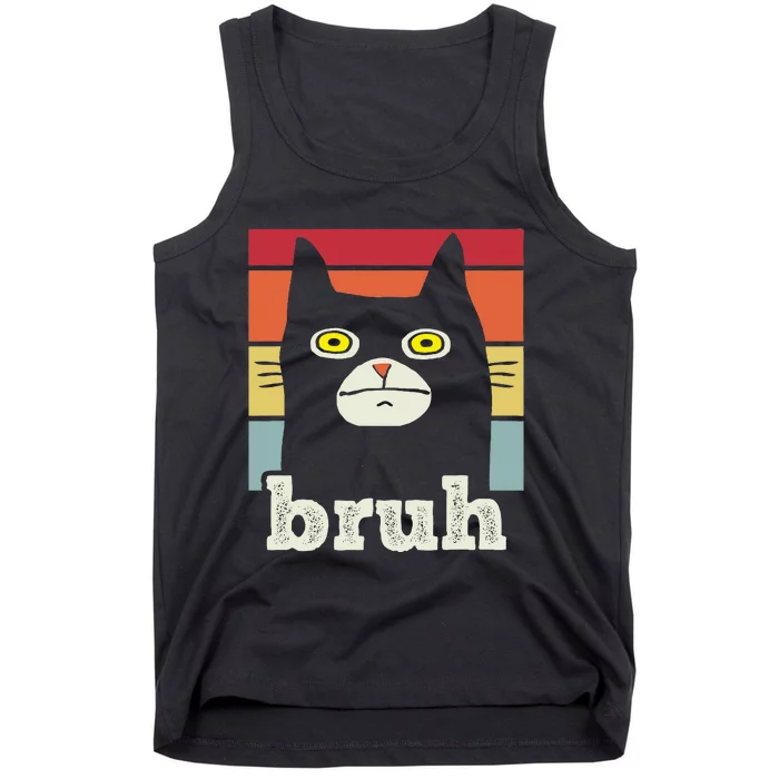 Saying Bruh With Cat Greetings Ns Tank Top