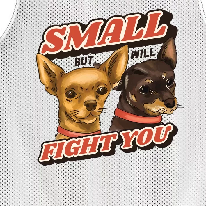 Small But Will Fight You Puppy Mesh Reversible Basketball Jersey Tank