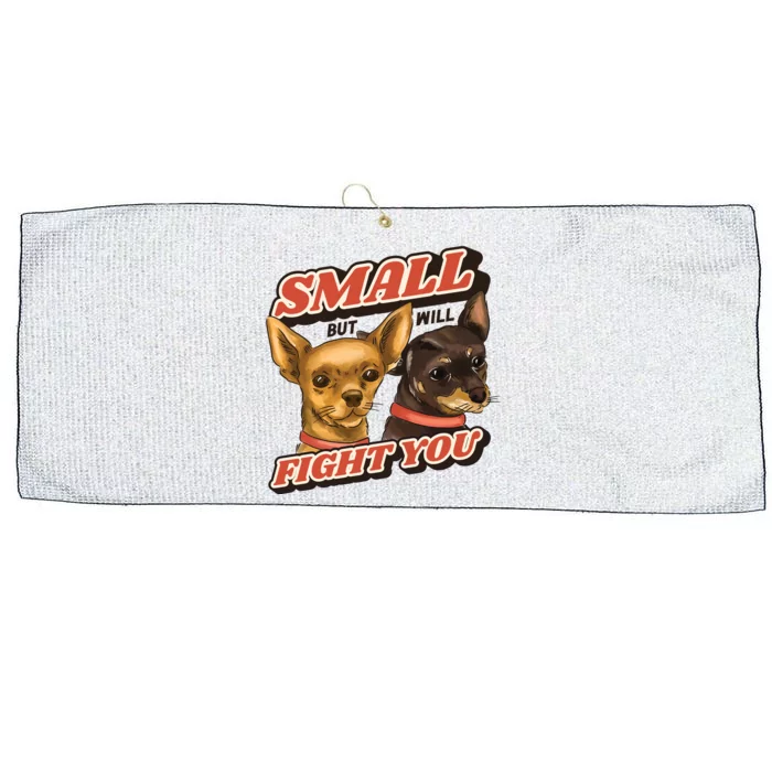 Small But Will Fight You Puppy Large Microfiber Waffle Golf Towel