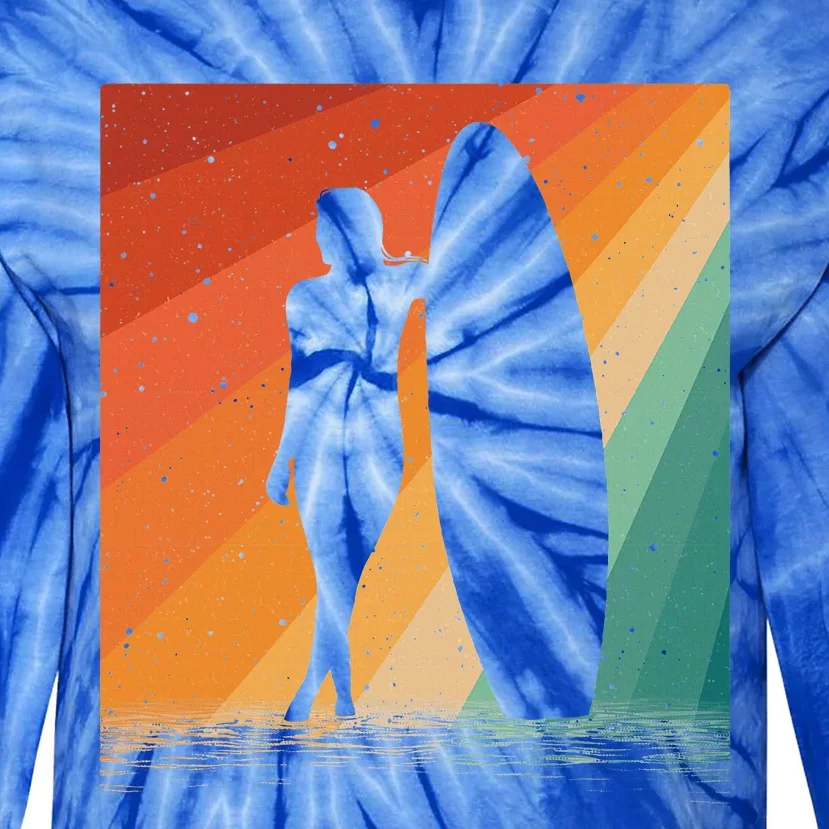 Surf Board Water Tie-Dye Long Sleeve Shirt