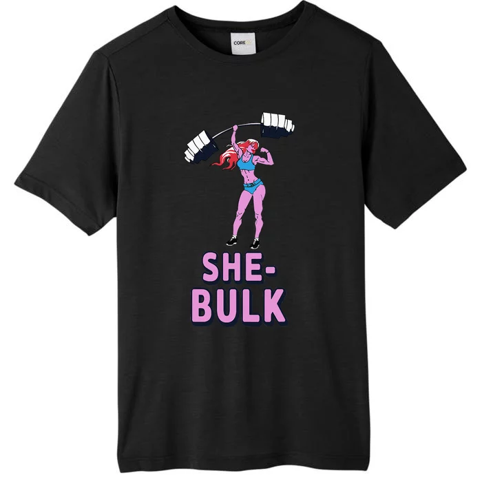 She Bulk Weightlifting Bodybuilding Gym Fitness ChromaSoft Performance T-Shirt