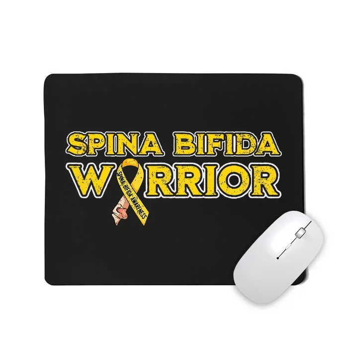 Spina Bifida Warrior Yellow Ribbon Mousepad