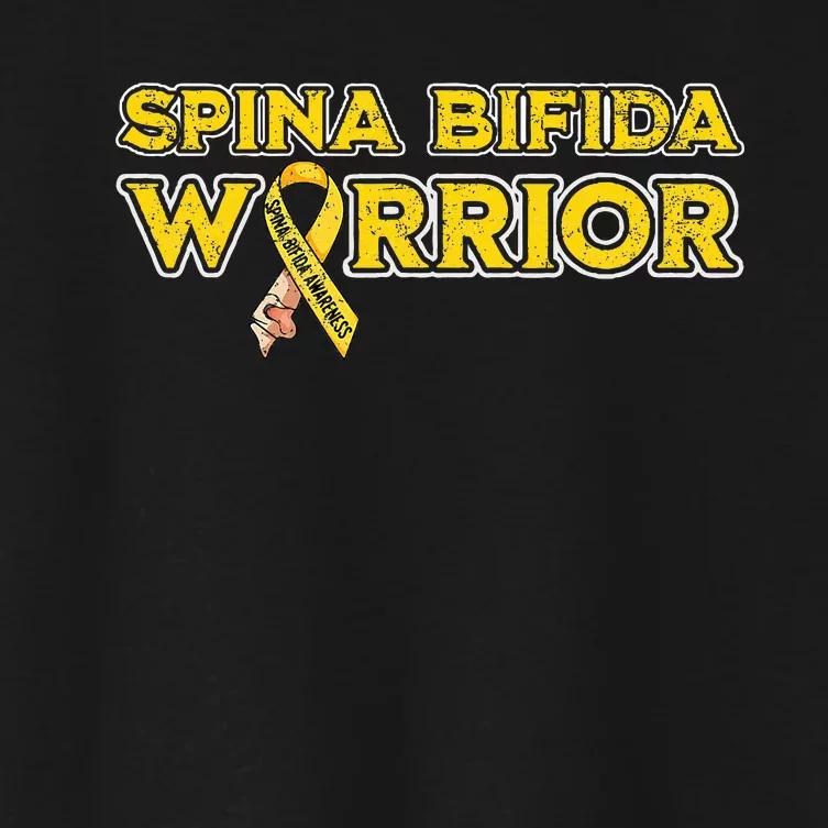 Spina Bifida Warrior Yellow Ribbon Women's Crop Top Tee