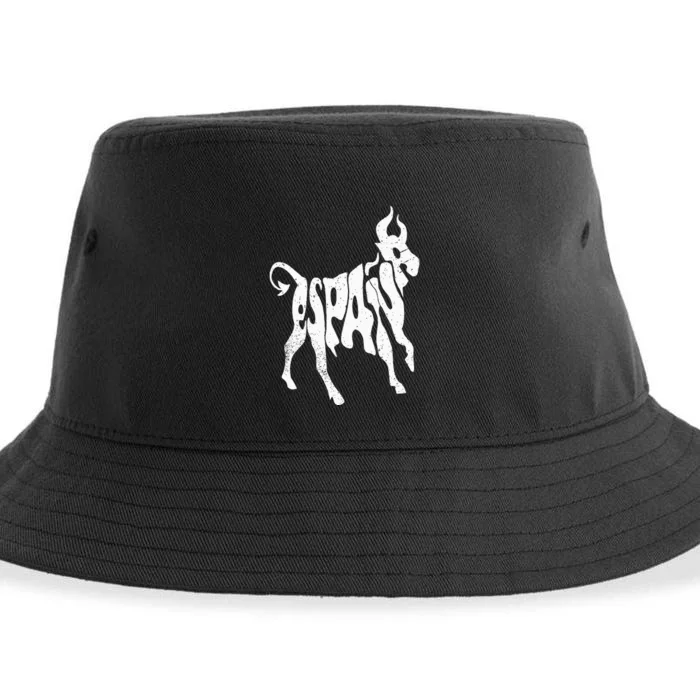 Spain Bull Word Art Cool Espana Animal Sustainable Bucket Hat