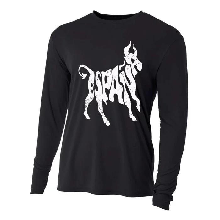 Spain Bull Word Art Cool Espana Animal Cooling Performance Long Sleeve Crew