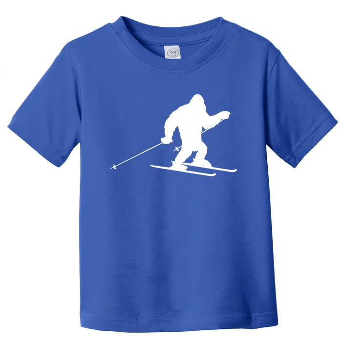 Skiing Bigfoot Winter Skiing Ski Instructor Gift Toddler T-Shirt