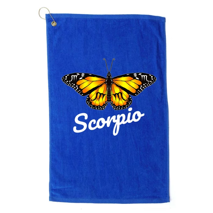 Scorpio Butterfly Wings With Scorpio Zodiac Sign Cute Gift Platinum Collection Golf Towel