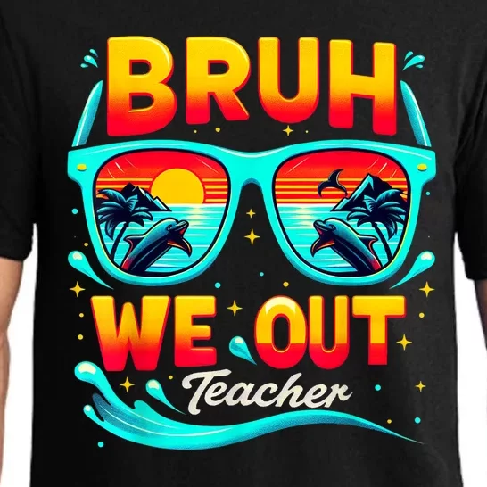 Sunset Bruh We Out Teacher Glasses Summer Gift Pajama Set