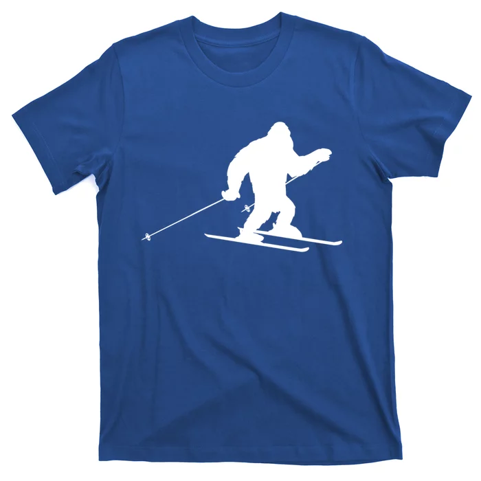 Skiing Bigfoot Winter Skiing Ski Instructor Gift T-Shirt