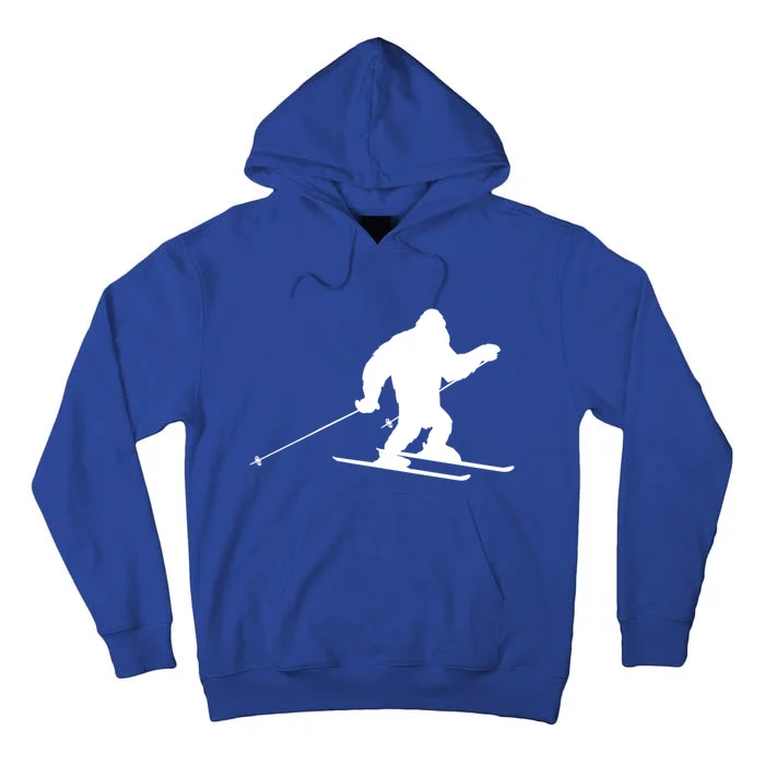 Skiing Bigfoot Winter Skiing Ski Instructor Gift Tall Hoodie