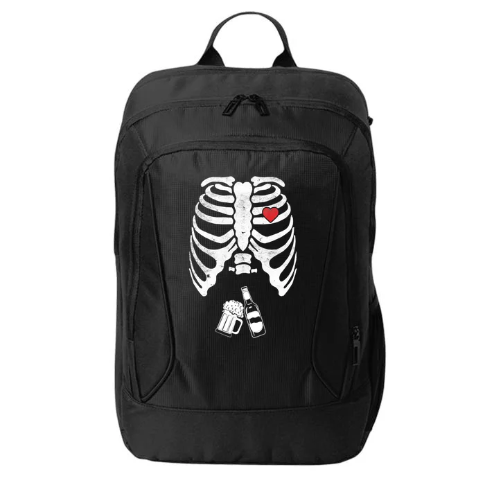 Skeleton Beer Xray Pregnancy Announcet Dad Cute Halloween Gift City Backpack